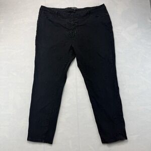 Widow‎ Gothic Cross Lace Up Black Jeans Womens 3XL Y2K Grunge Punk